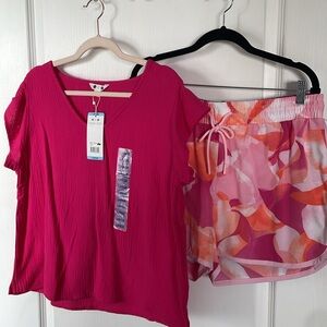62. LG Three Dots pink top/ Ideology Shorts Bundled Outfit MSRP 170.00